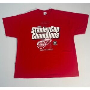 Detroit Red Wings 2002 Stanley Cup Champions Official Parade Edition T-Shirt XXL